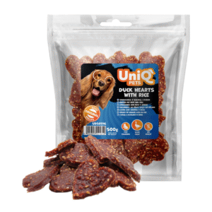 UNIQ PETS šunų skanėstai su anties širdelėmis ir ryžiais 500g