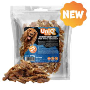 UNIQ PETS šunų skanėstai su vištiena ir žuvimi 500g