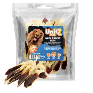 Uniq Pets džiovintos triušio ausys su antienos mėsa 500g