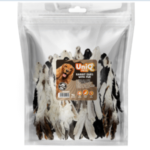 UNIQ PETS džiovintos triušių ausys su kailiu 1kg