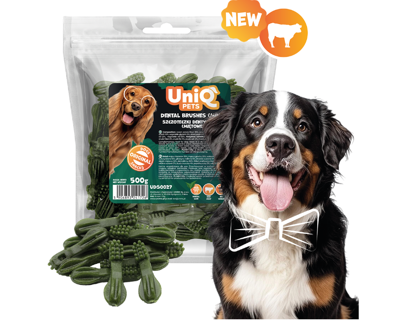 UNIQ PETS šunų skanėstai dantų šepetėliai (su mėtų skoniu) 500g - Image 3