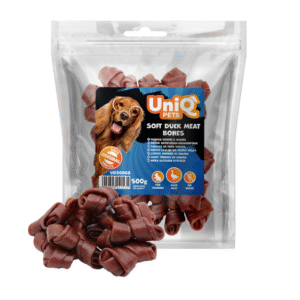 UNIQ PETS šunų skanėstai – minkšti antienos mėsos kauliukai