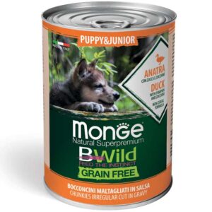 Monge BWild puppy konservuotas pašaras su antiena 400g