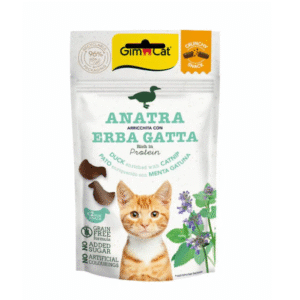 Gimcat Crunchy Snacks Duck /Catnip skanėstai antis/katžolė