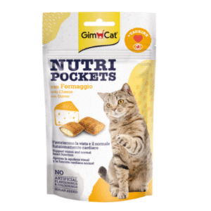 GimCat Nutri Pockets; skanėstai katėms su Sūriu ir Taurinu 60g