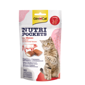 GimCat Nutri Pockets skanėstai katėms su jautiena 60g