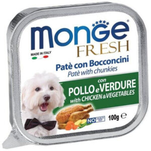 Monge Fresh paštetas šunims su vištienos gabalėliais100g