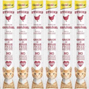 GimCat Sticks begrūdės lazdelės, su paukštiena (10 vnt)