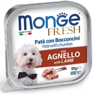 Monge Fresh paštetas šunims su ėrienos gabalėliais100g