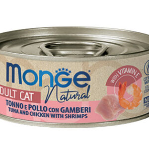 Monge kons.pašaras katėms su tunu, vištiena ir krevetėmis 80g