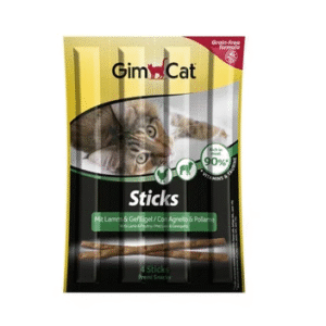 GimCat Sticks begrūdės lazdelės, su paukštiena ir ėriena (4 vnt)