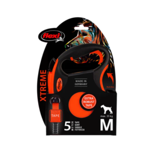 Flexi Xtreme oranžinis pavadėlis M 5m iki 35 kg