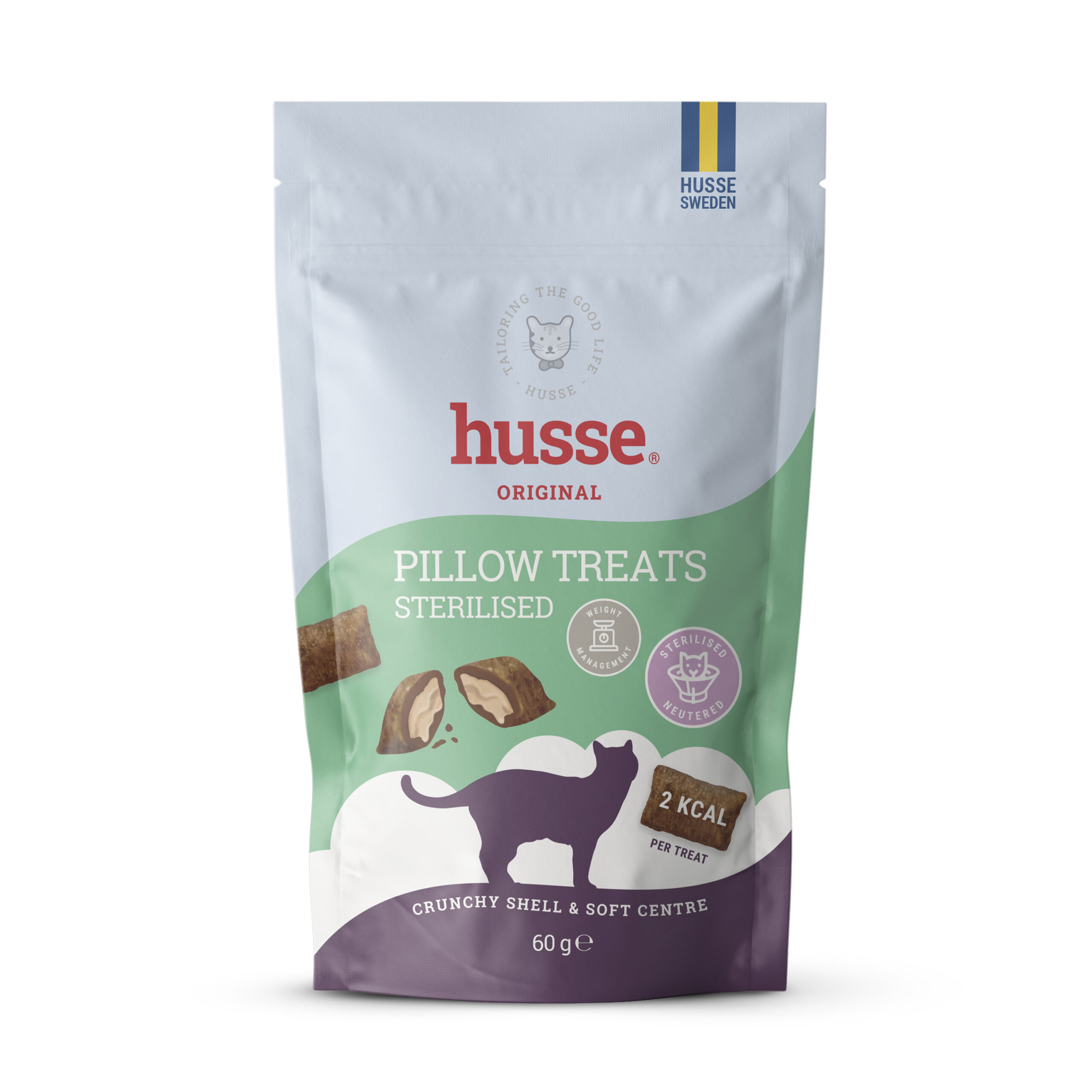 Husse užkandžiai katėms Pillow Treats Sterilised, 60g