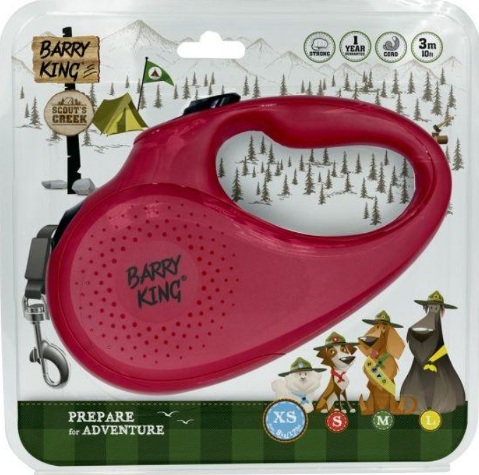 BARRY KING automatinis pavadys su juosta XS 3m iki 12kg