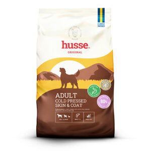 Husse Adult Cold Pressed Skin & Coat šunų pašaras su lašišų aliejumi, 7 kg