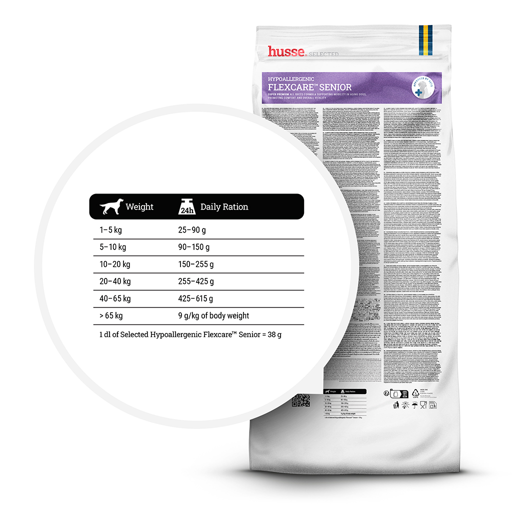 Hypoallergenic Flexcare Senior hipoalerginis pašaras vyresnio amžiaus šunims, 7kg - Image 3