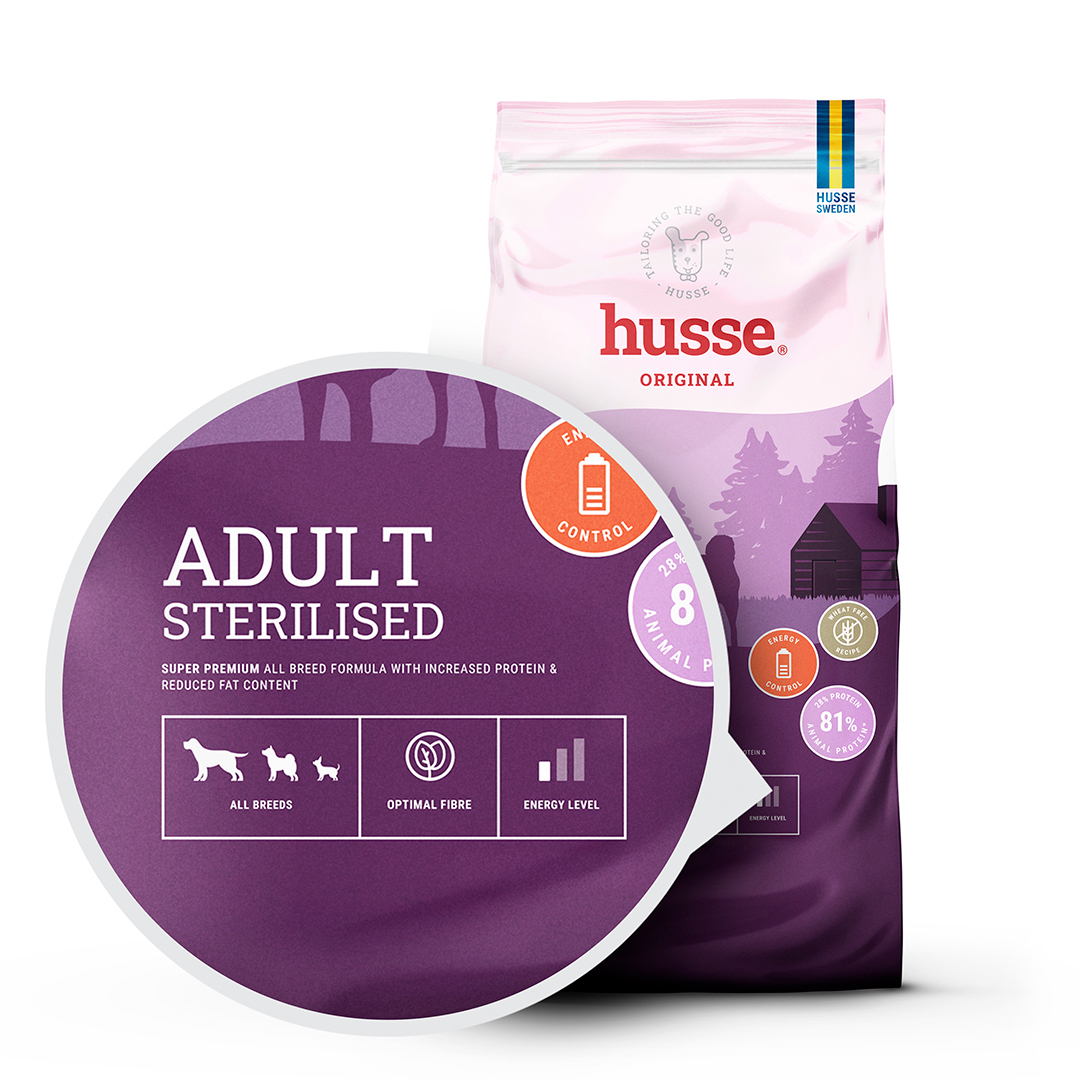 Husse Adult Sterilised sausas pašaras sterilizuotiems šunims, 12 kg - Image 2